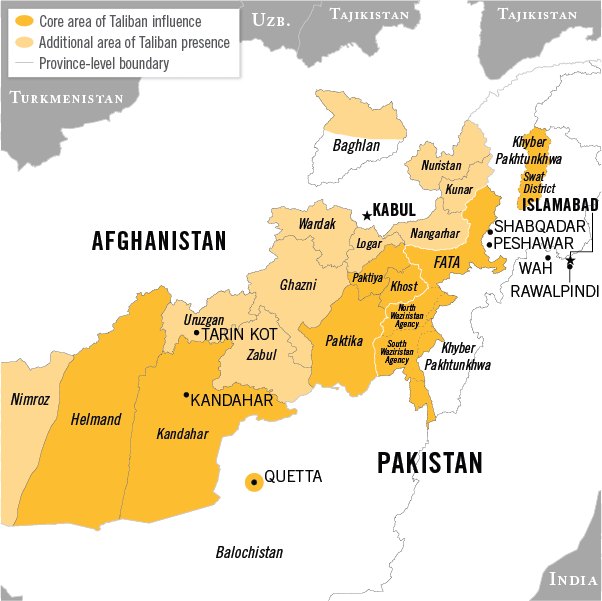 Map of Afghan Taliban operational area